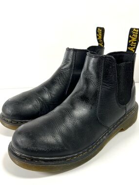 Dr. Martens Leather Chelsea Pull On Boot size W6 Black Punk Goth 2976Y
